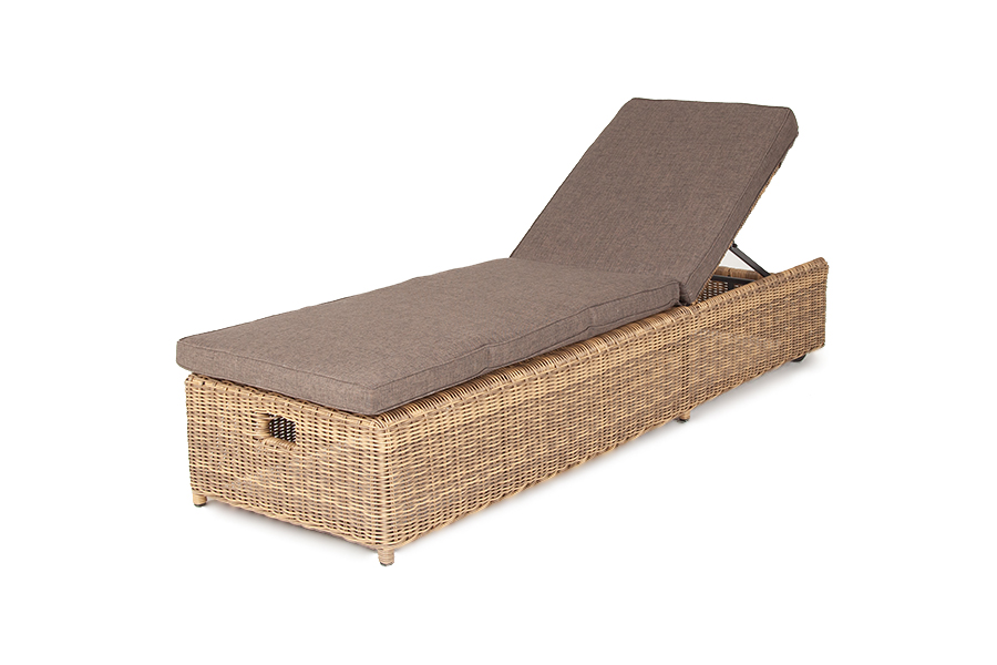 "Рим" шезлонг с подушкой, цвет соломенный