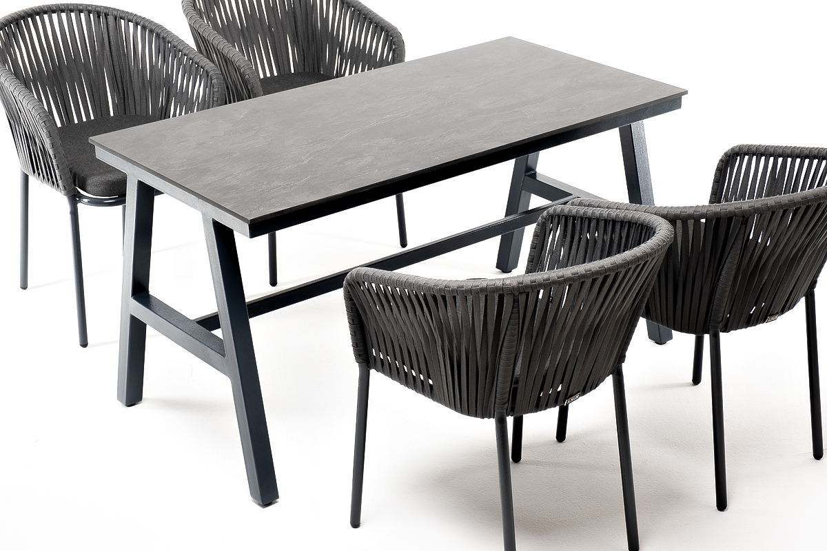 "Прио" обеденная группа на 10 персон, стол HPL "дуб", цвет коричневый