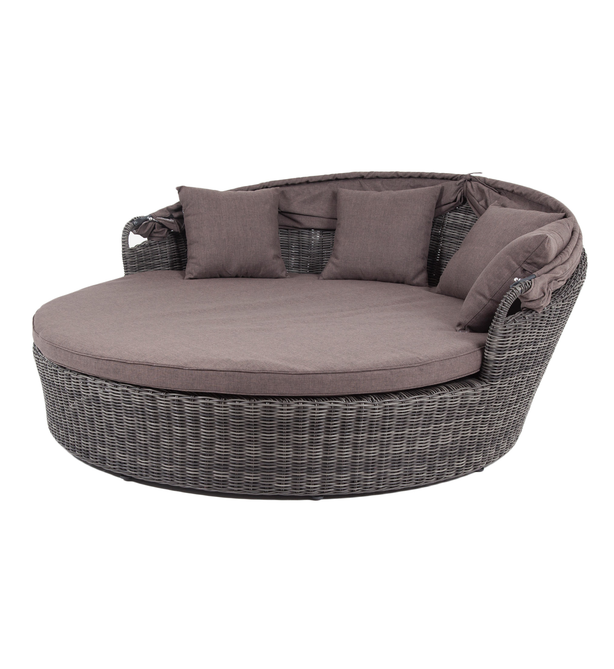 "Стильяно" плетеная кровать круглая, цвет графит