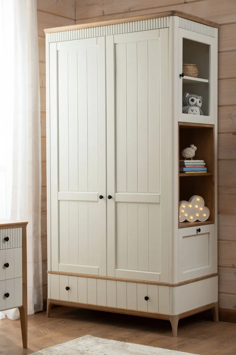 Шкаф 2 створчатый белый 2-ств Грета №3-140